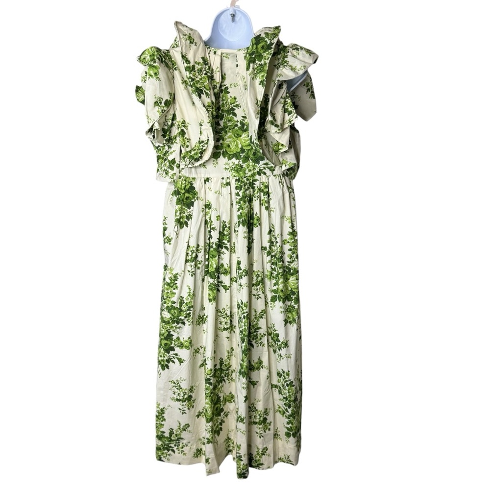Tuckernuck White Midi Dress with Green Floral Print - Picture 7 of 10